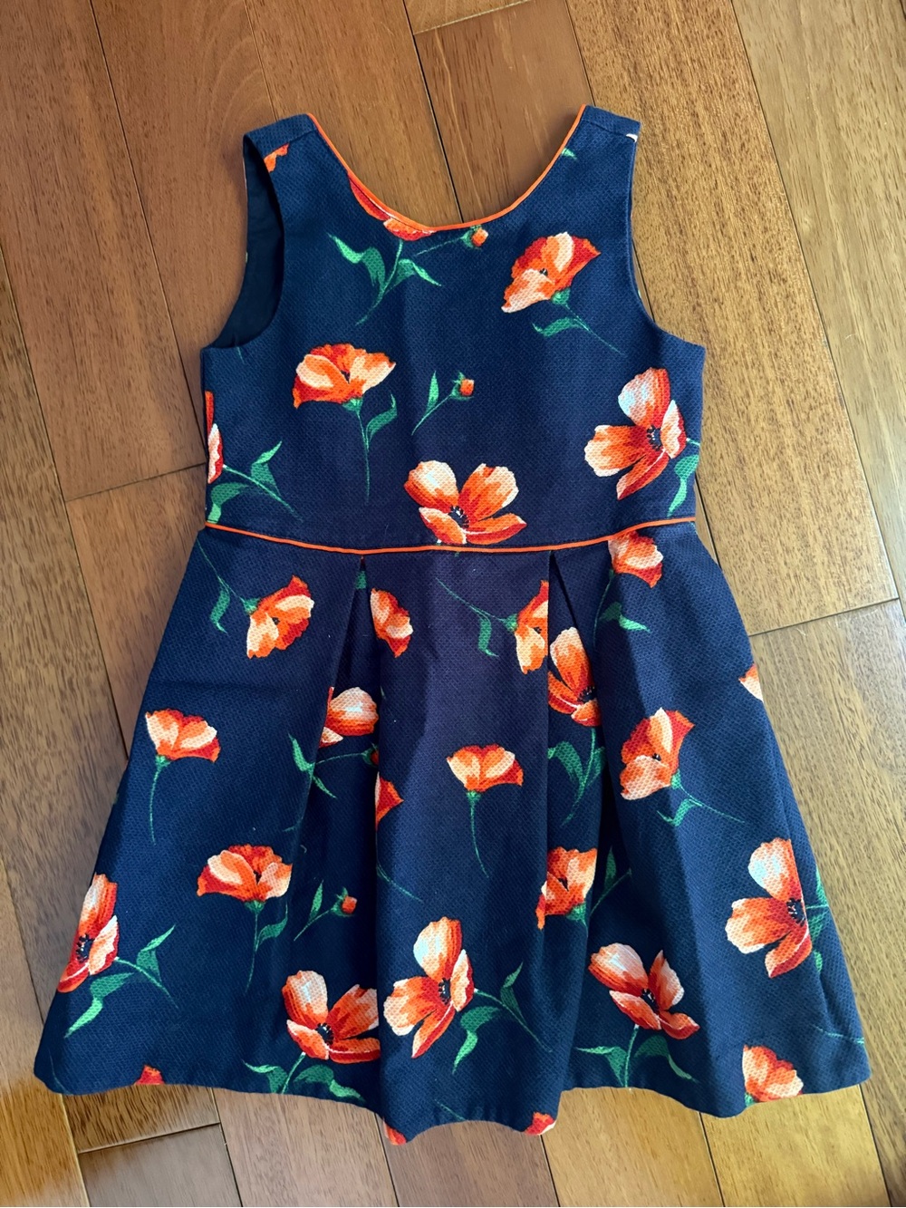 Janie and Jack Navy Dress with Orange Floral Print